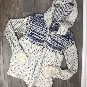 Free People Patterned Hooded Sweater